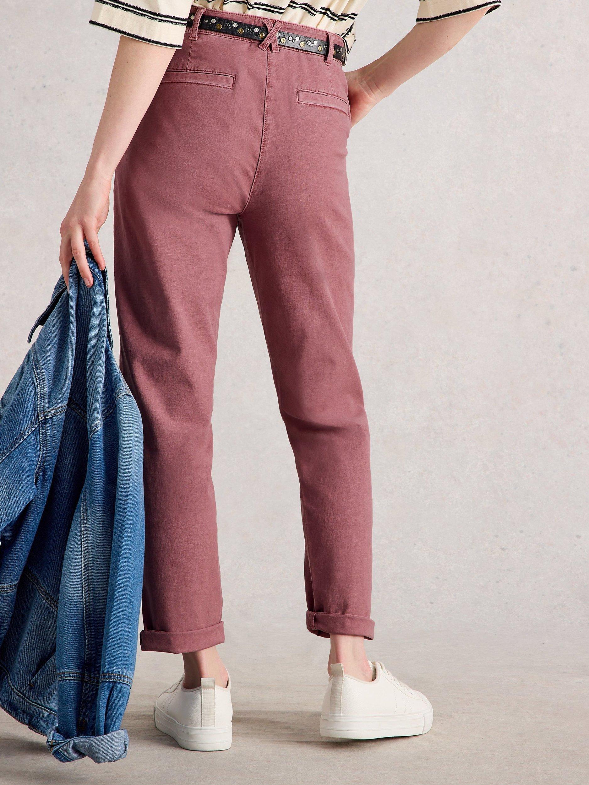 Product image 2 of 6, which shows White Stuff Twister Ankle Grazer Chinos, Pink, 6S