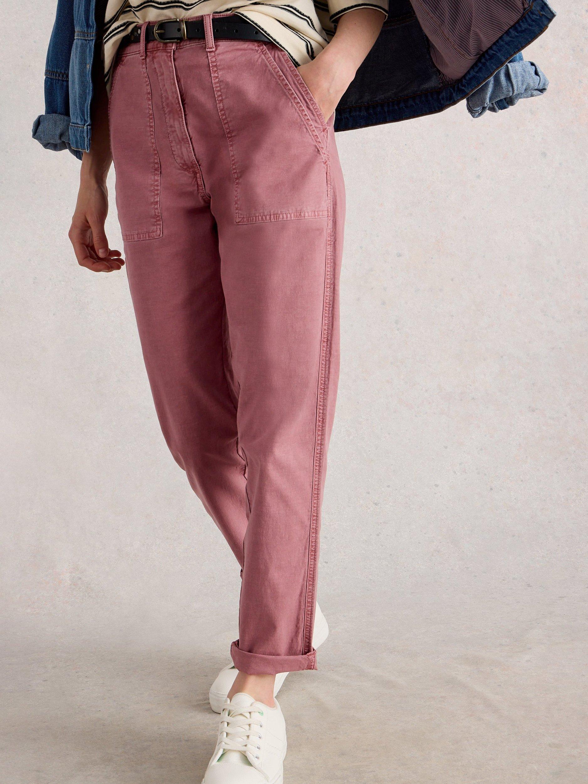 Product image 4 of 6, which shows White Stuff Twister Ankle Grazer Chinos, Pink, 6S