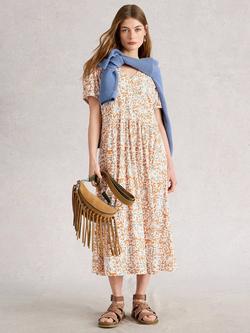 White Stuff Leah Abstract Jersey Dress, White/Multi, White/Multi