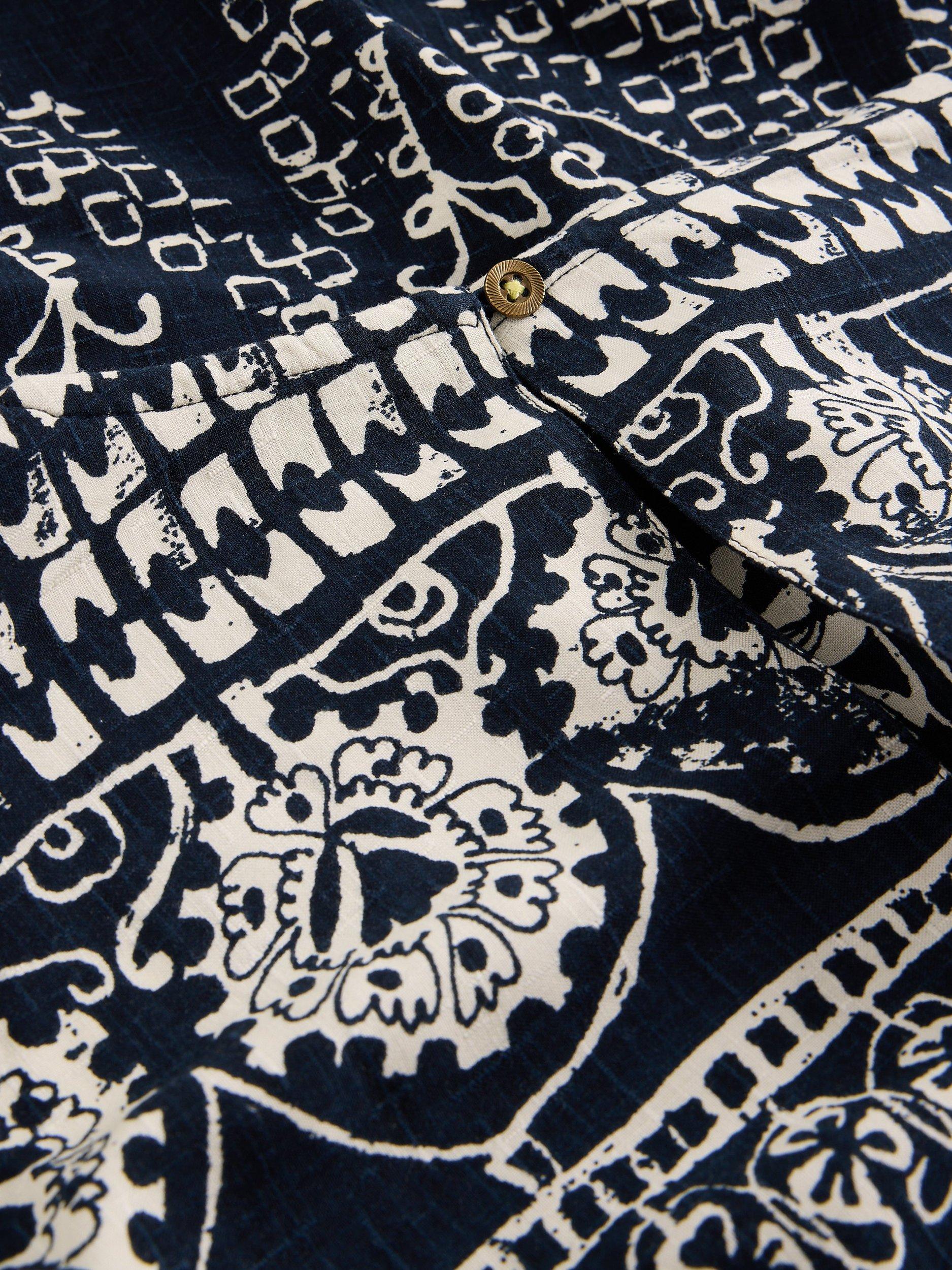 Product image 6 of 6, which shows White Stuff Lucy Abstract Stripe Midi Dress, Navy/Multi, 6