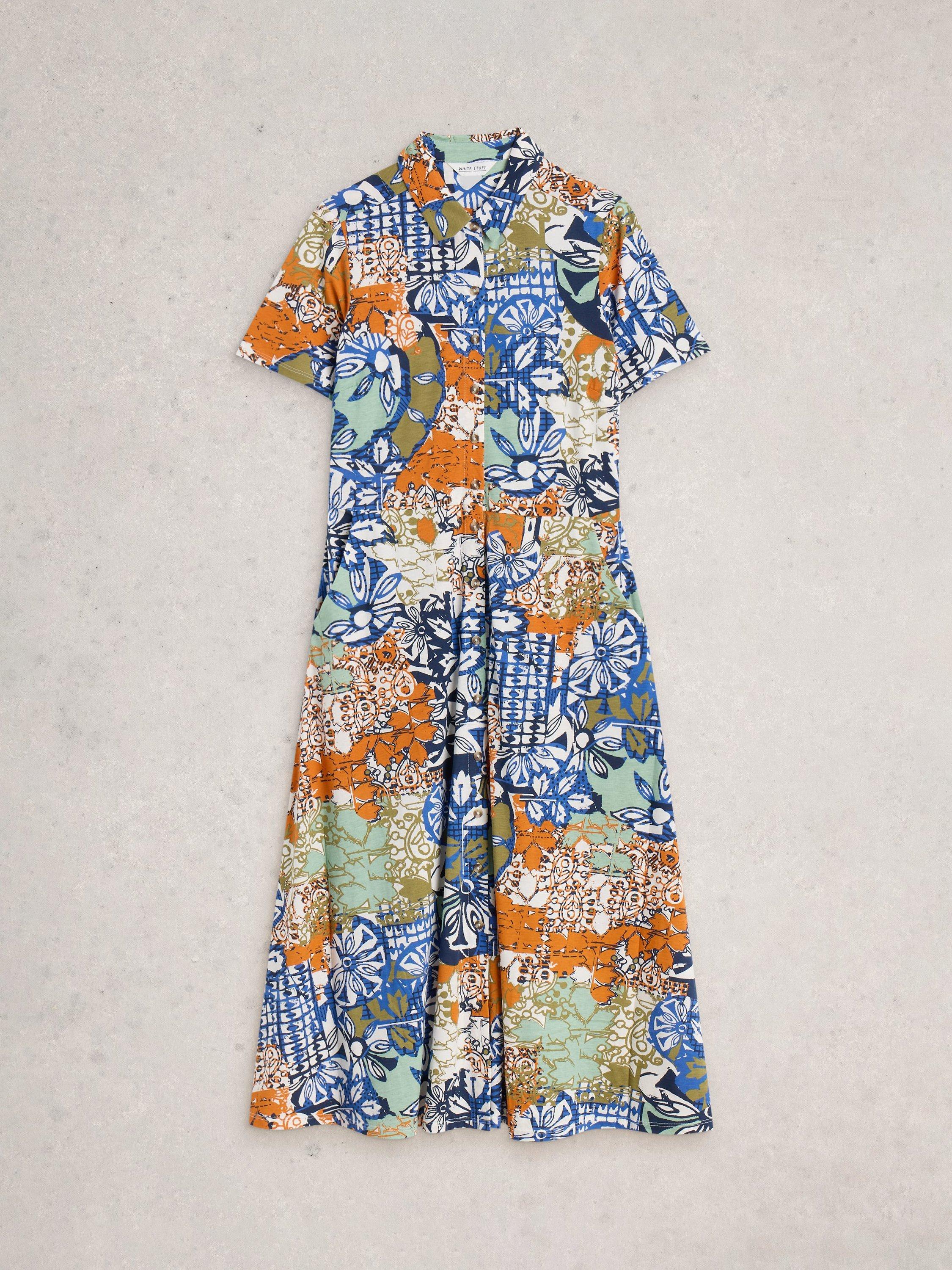 Product image 5 of 6, which shows White Stuff Rua Floral Shirt Dress, Orange/Multi, 6