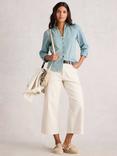 White Stuff Annie Woven Panel Shirt, Dus Green
