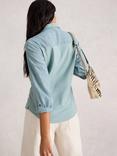 White Stuff Annie Woven Panel Shirt, Dus Green