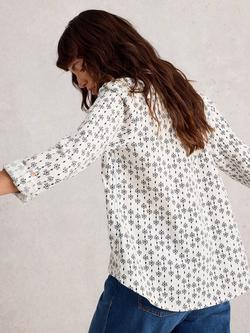 White Stuff Sophie Abstract Long Sleeve Shirt, White/Multi - view 2, White/Multi