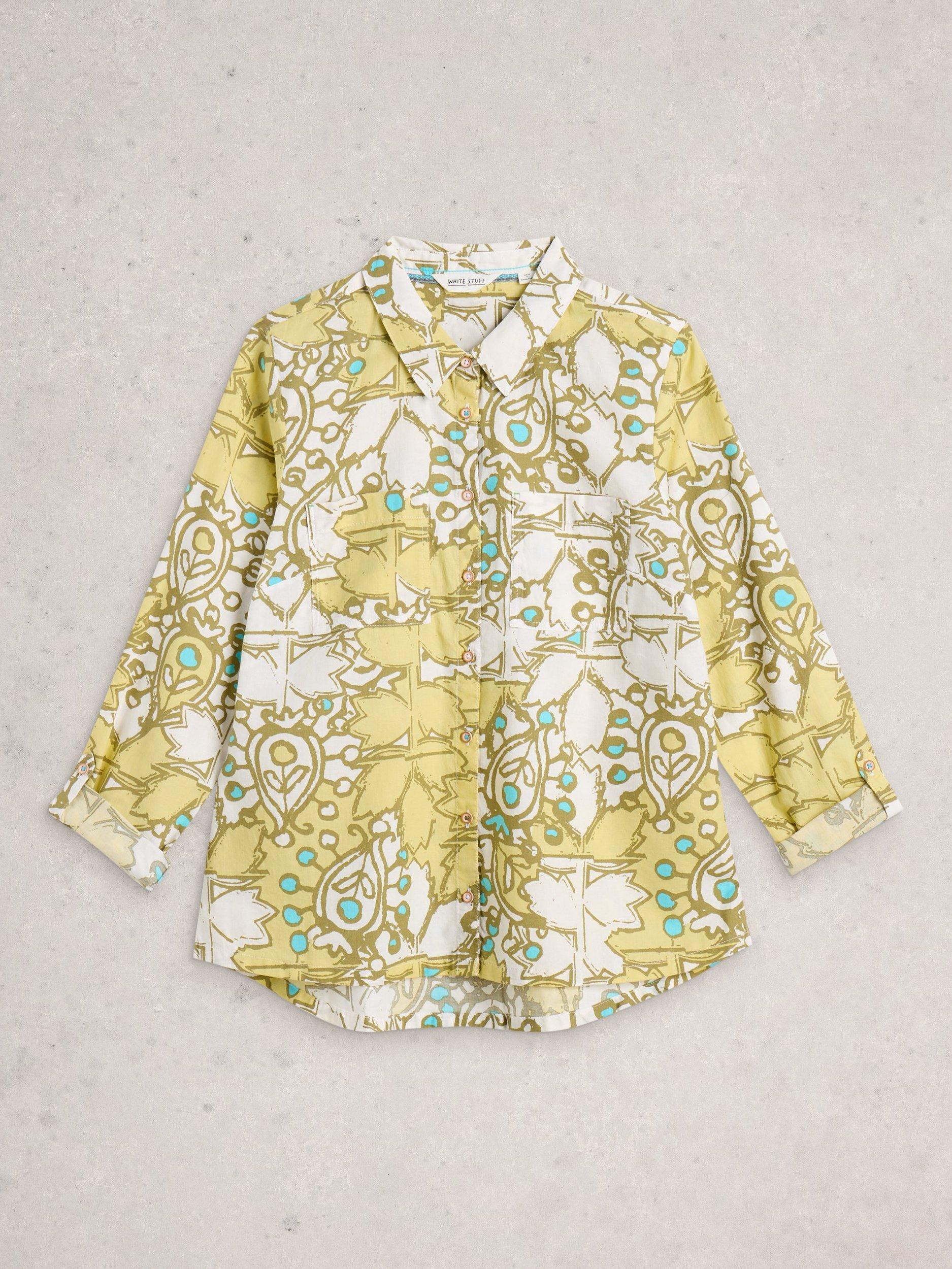 Product image 5 of 6, which shows White Stuff Sophie Abstract Shirt, Yellow/Multi, 6