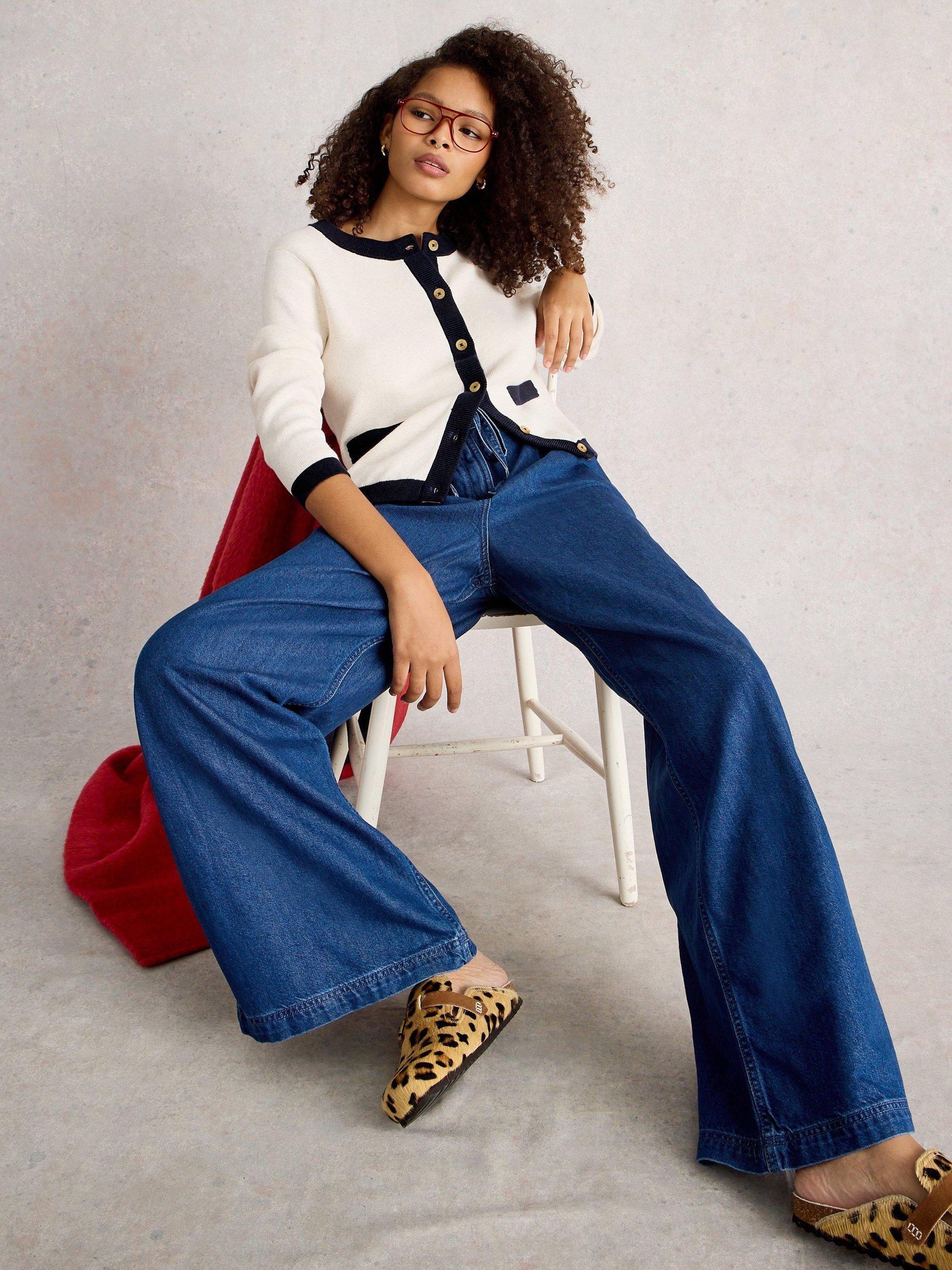 Product image 4 of 6, which shows White Stuff Charlotte Colour Block Cardigan, Natural/Multi, 6