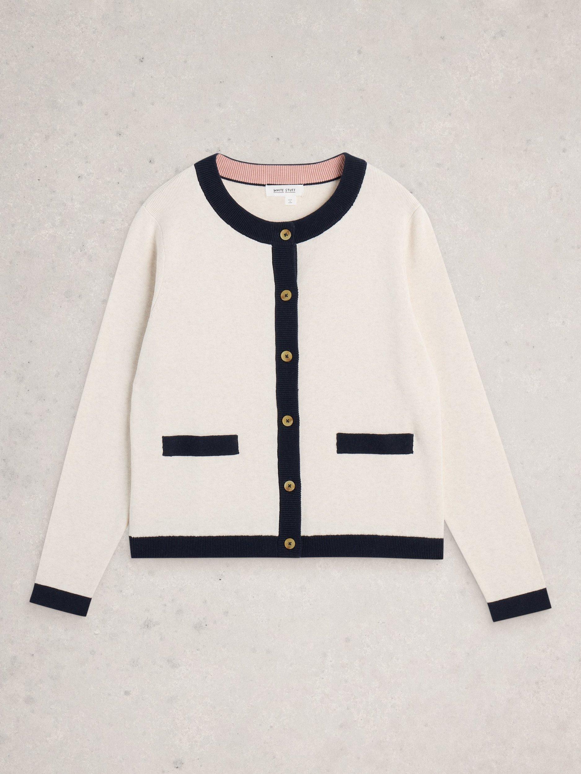 Product image 5 of 6, which shows White Stuff Charlotte Colour Block Cardigan, Natural/Multi, 6