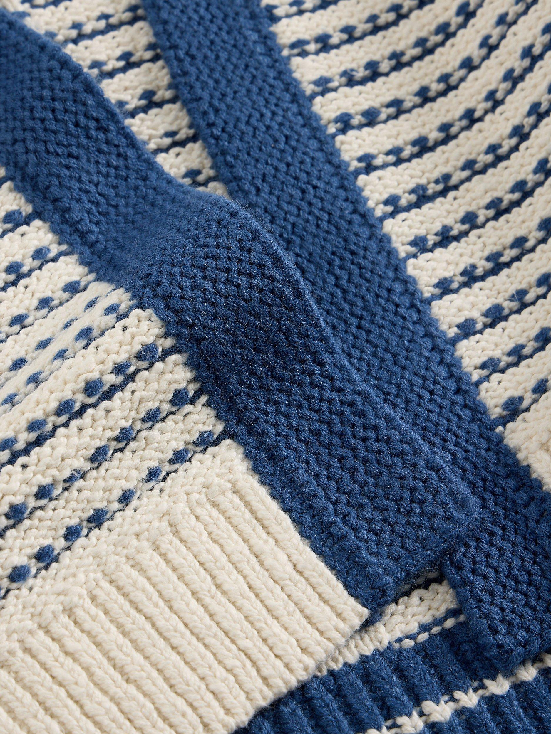 Product image 6 of 6, which shows White Stuff Kylie Stripe Stitch Cardigan, Blue/Multi, M