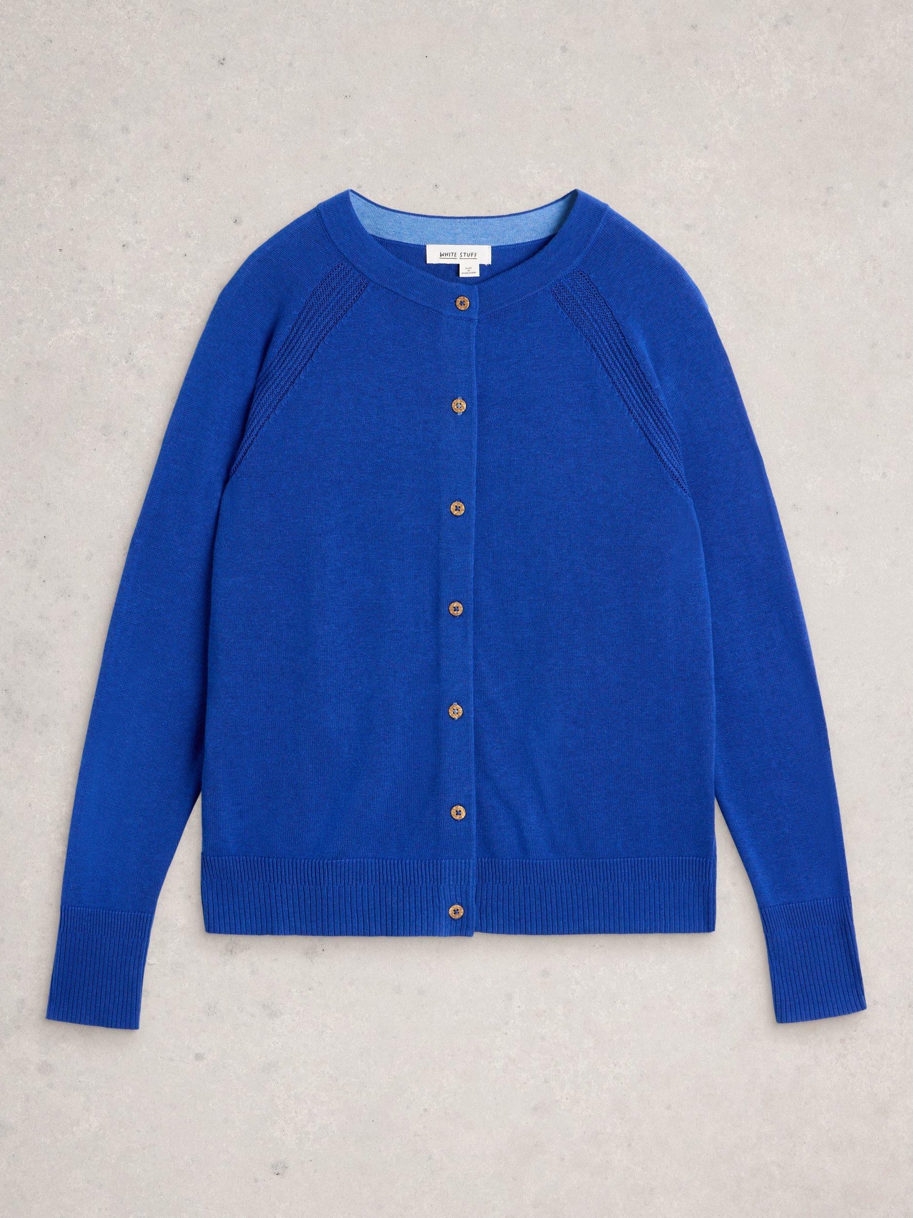 Product image 5 of 6, which shows White Stuff Lulu Long Sleeve Cardigan, Blue, 6