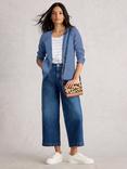 White Stuff Naria V-Neck Cardigan, Mid Blue
