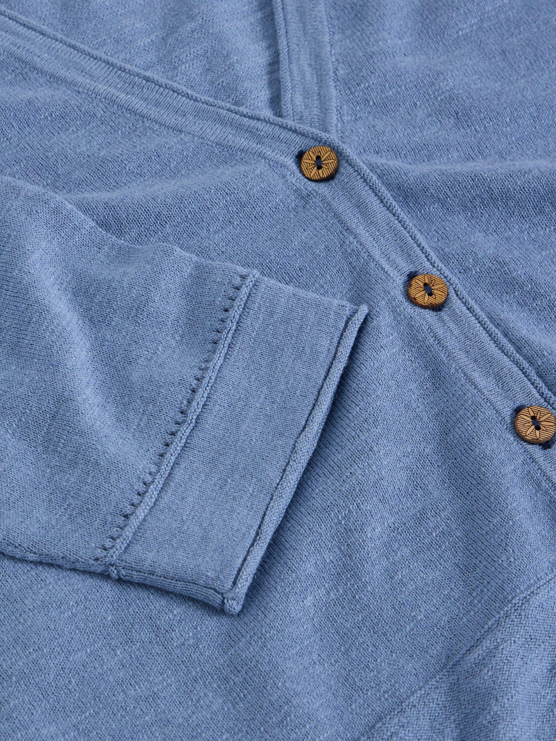 Product image 6 of 6, which shows White Stuff Naria V-Neck Cardigan, Mid Blue, 6
