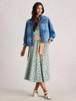 White Stuff Megan Abstract Floral Jersey Dress, Light Green, Light Green