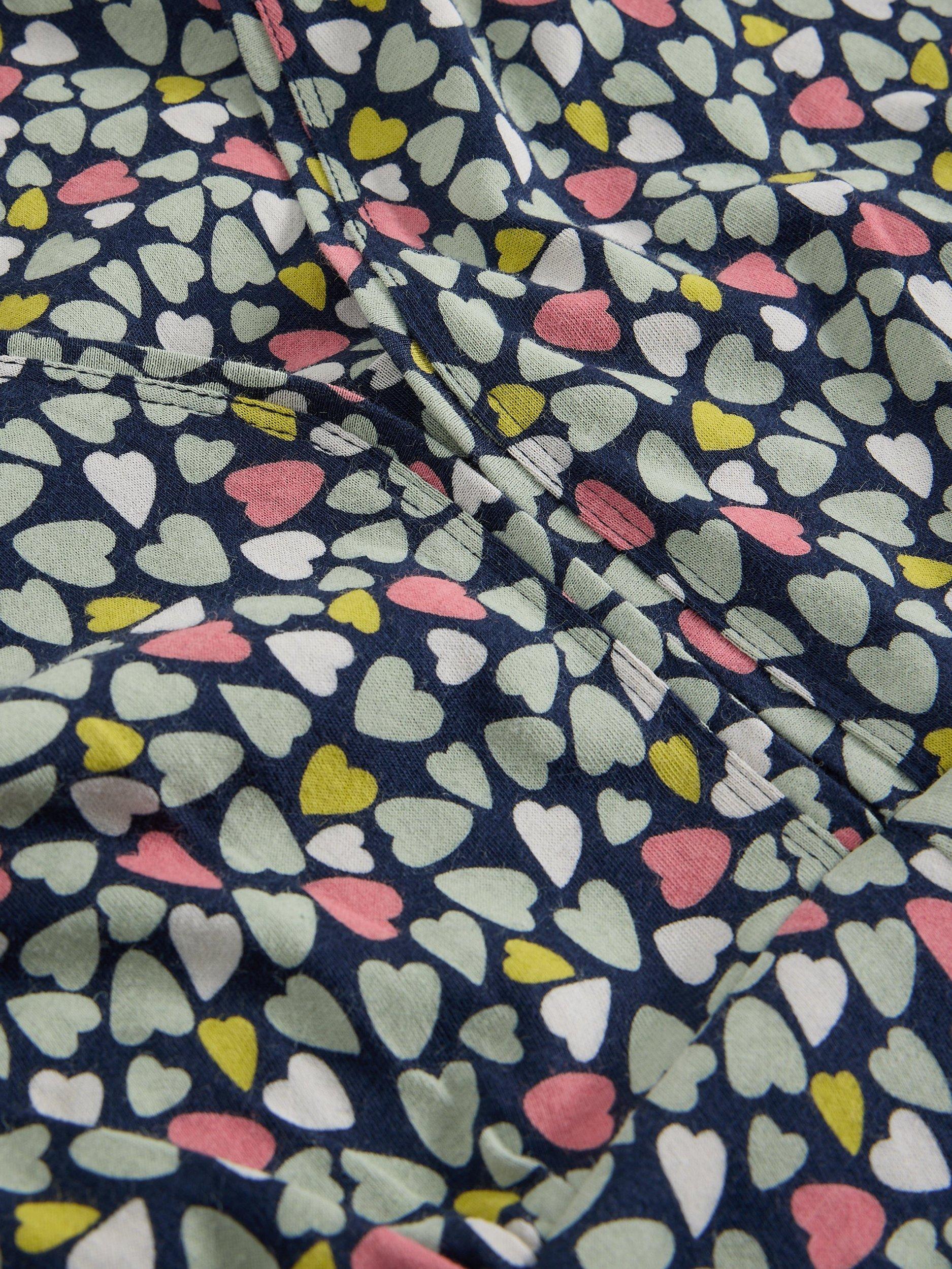 Product image 6 of 6, which shows White Stuff Megan Heart Jersey Dress, Navy/Multi, 6