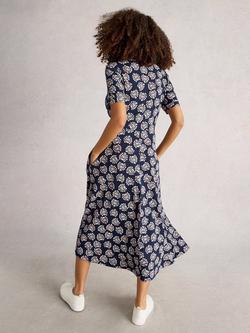 White Stuff Megan Abstract Floral Jersey Dress, Navy - view 2, Navy