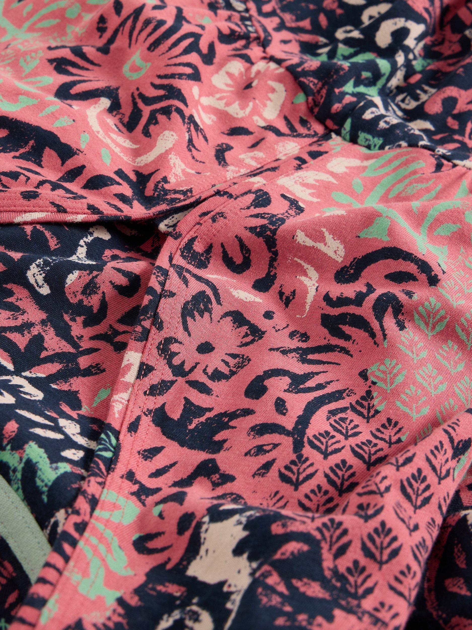 Product image 6 of 6, which shows White Stuff Megan Abstract Leaves Jersey Dress, Pink/Multi, 6