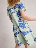 White Stuff Ria Abstract Floral Shirt Dress, Blue/Multi