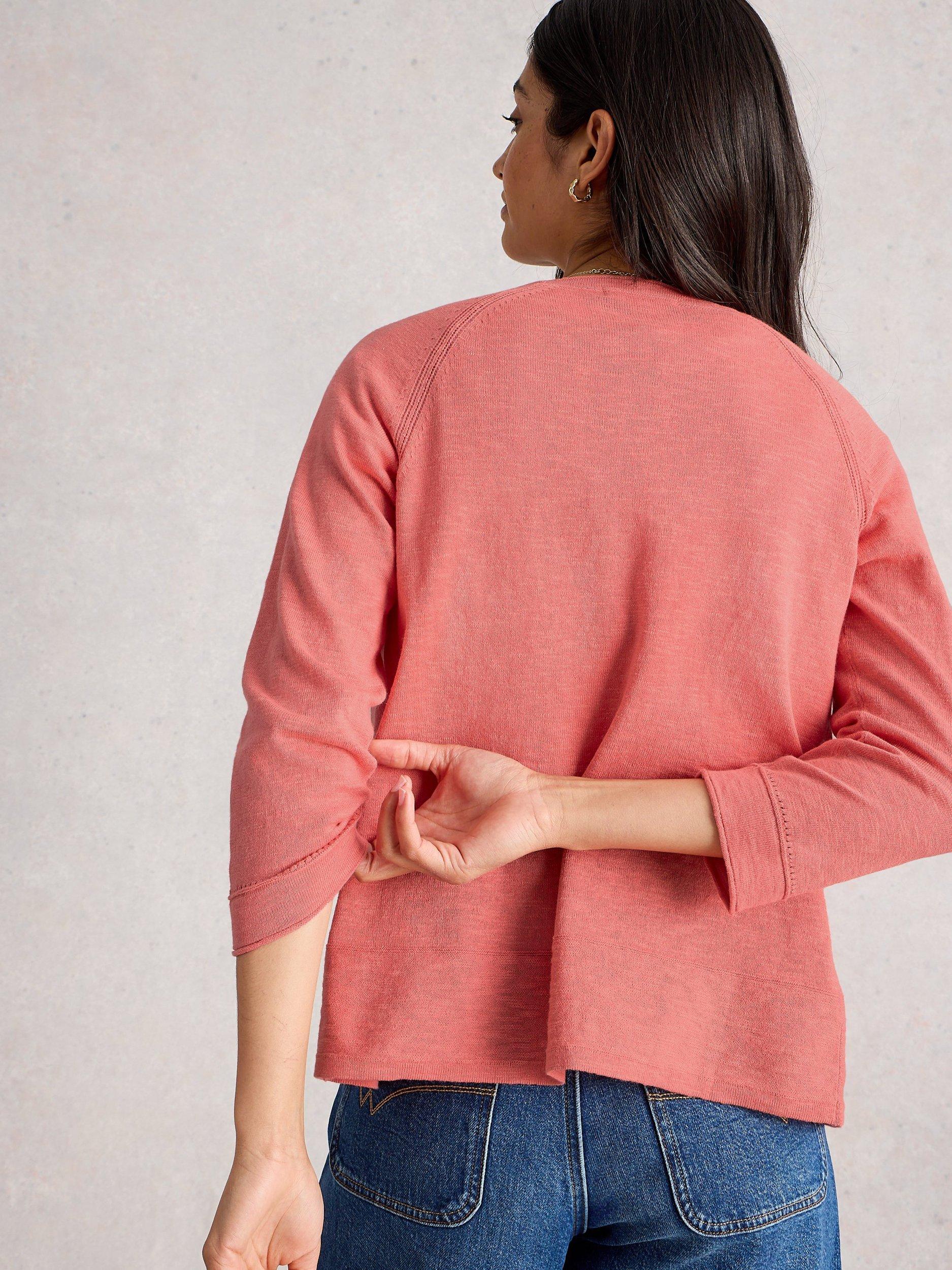 Product image 2 of 6, which shows White Stuff Naria V-Neck Cardigan, Mid Coral, 6