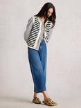 White Stuff Sienna Stripe Stitch Cardigan, Navy/Multi