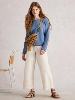 White Stuff Jana Ribbed Stripe Jumper, Blue, Blue