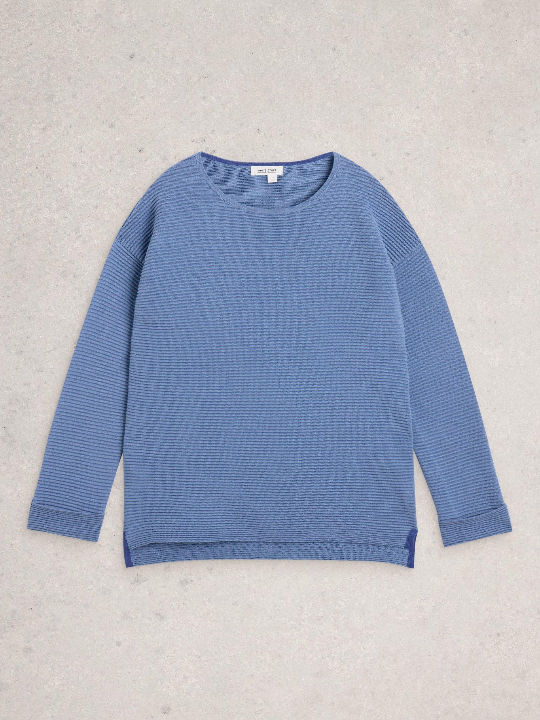 Product image 5 of 6, which shows White Stuff Jana Ribbed Stripe Jumper, Blue, 6