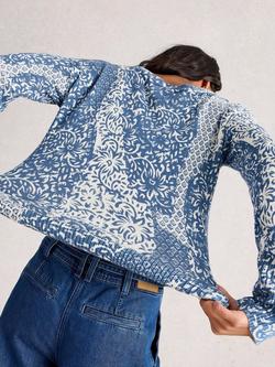 White Stuff Olive Mixed Floral Jumper, Blue/Multi - view 2, Blue/Multi