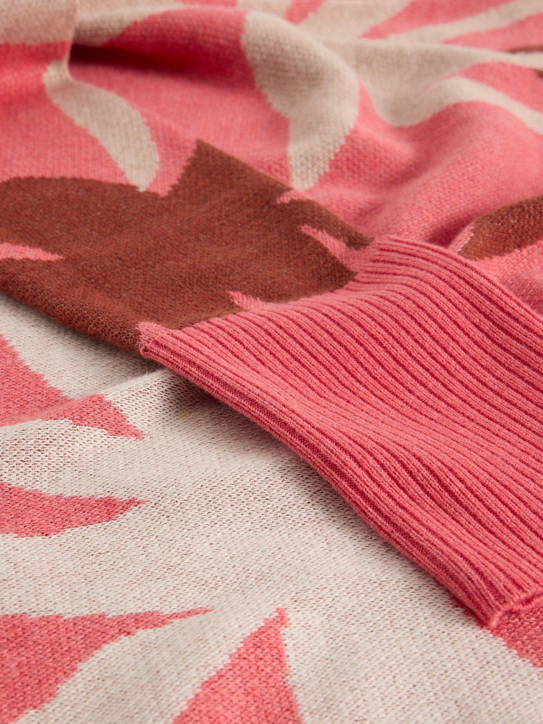 Product image 6 of 6, which shows White Stuff Olive Palm Print Jumper, Coral/Multi, 6