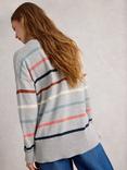 White Stuff Olive Stripe Jumper, Grey/Multi