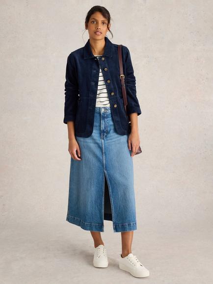 White Stuff Carrie Corduroy Jacket, Dark Navy, Dark Navy