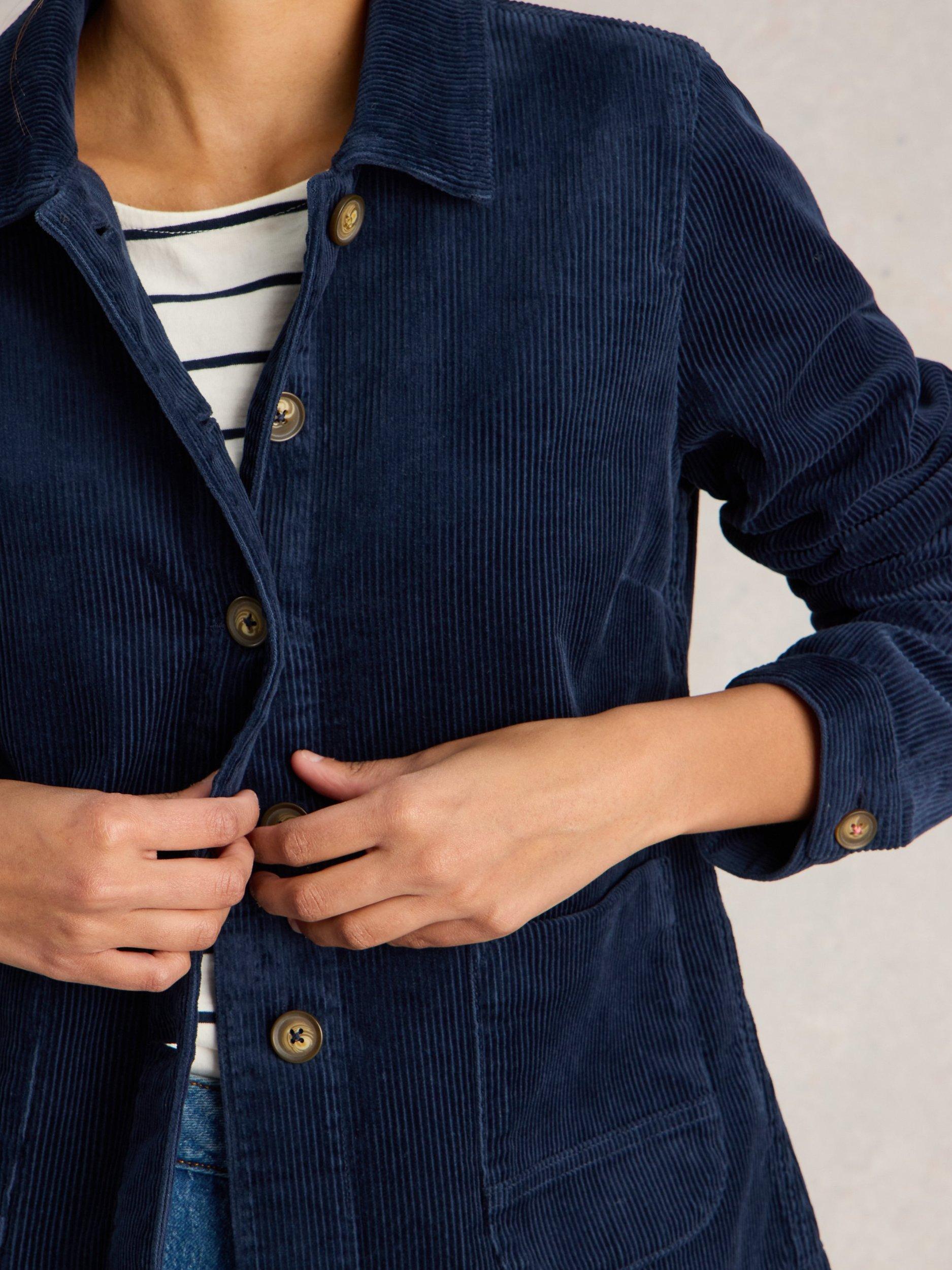 Product image 3 of 6, which shows White Stuff Carrie Corduroy Jacket, Dark Navy, 6