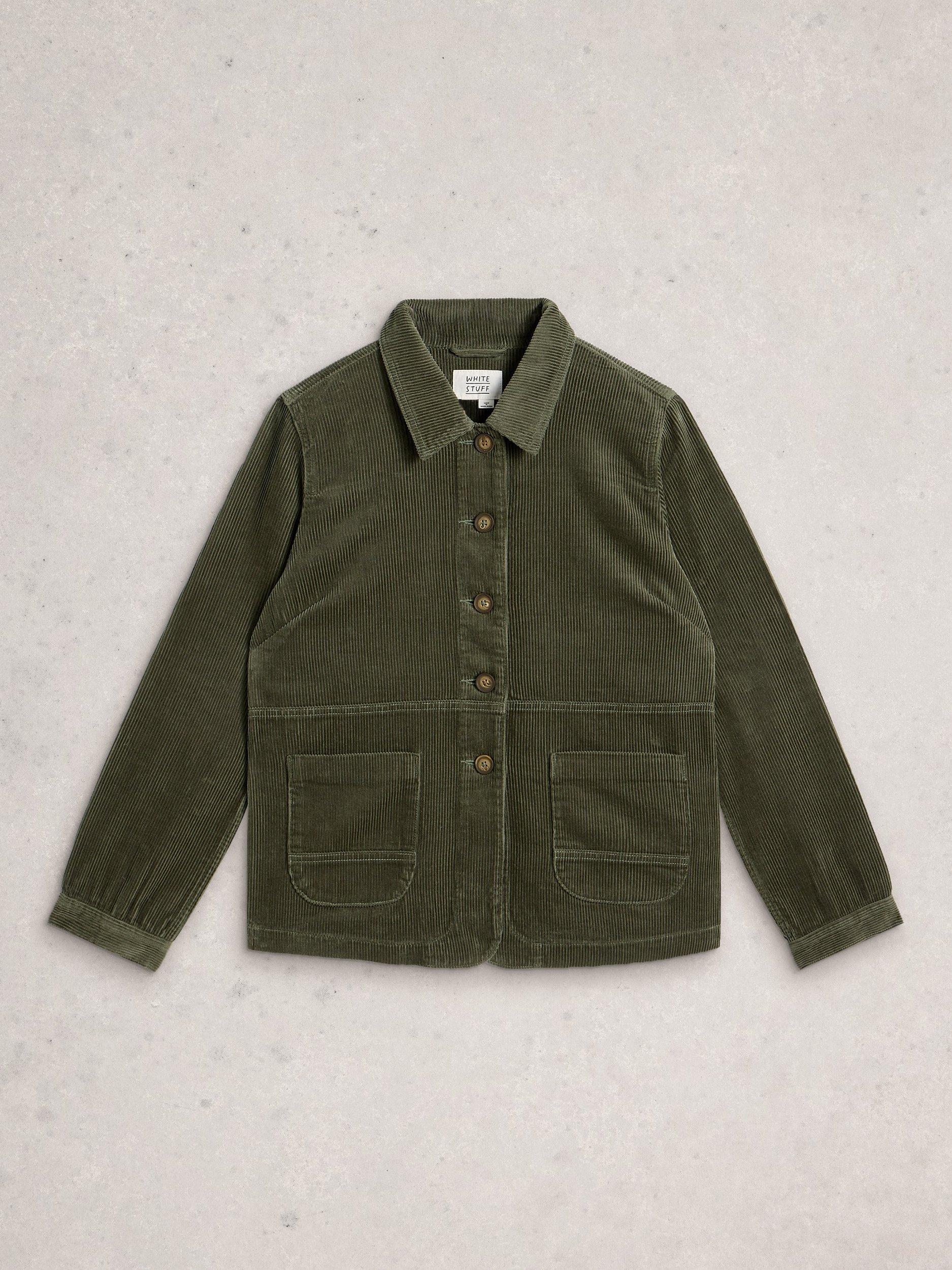 Product image 5 of 6, which shows White Stuff Carrie Corduroy Shacket, Dus Green, 6