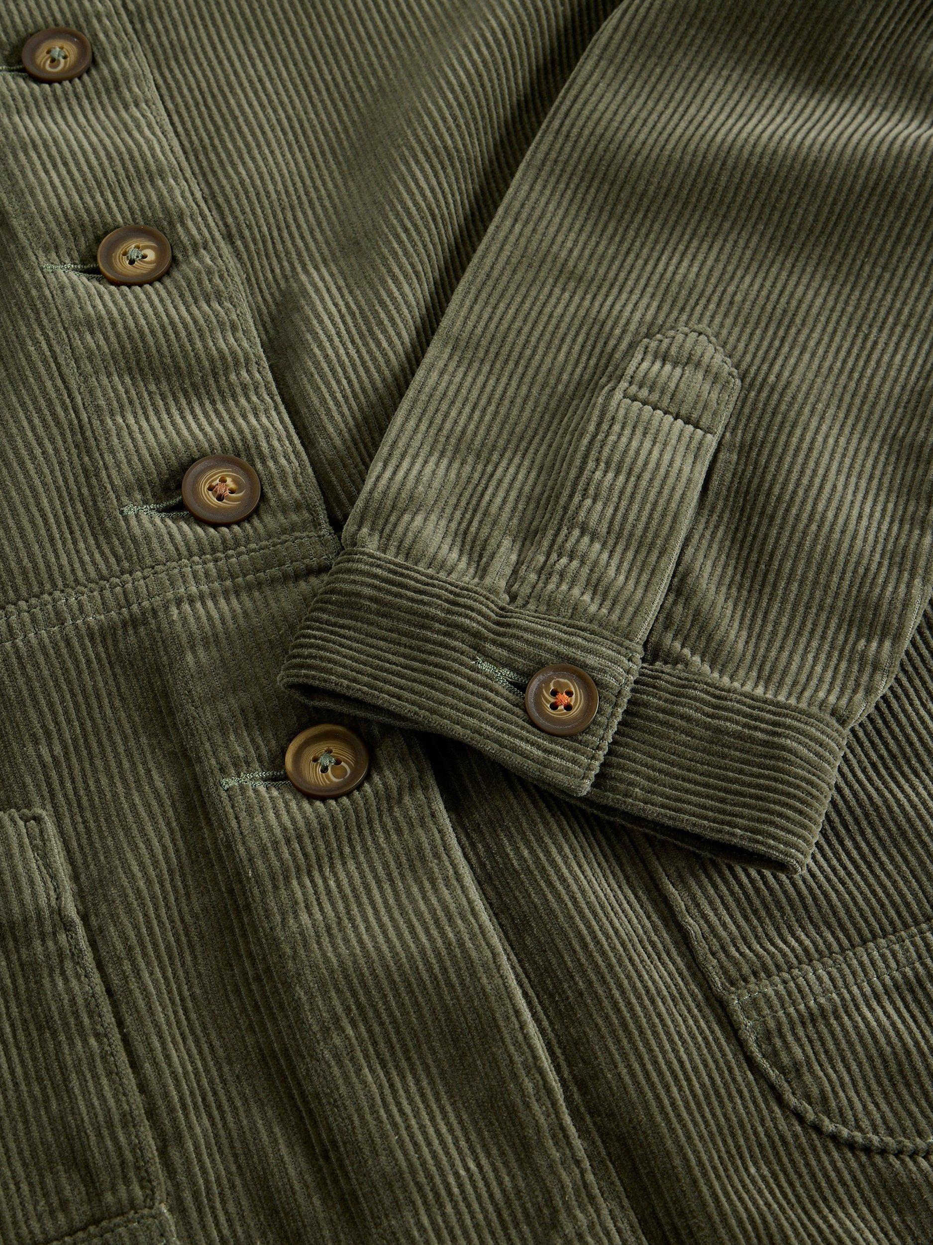 Product image 6 of 6, which shows White Stuff Carrie Corduroy Shacket, Dus Green, 6