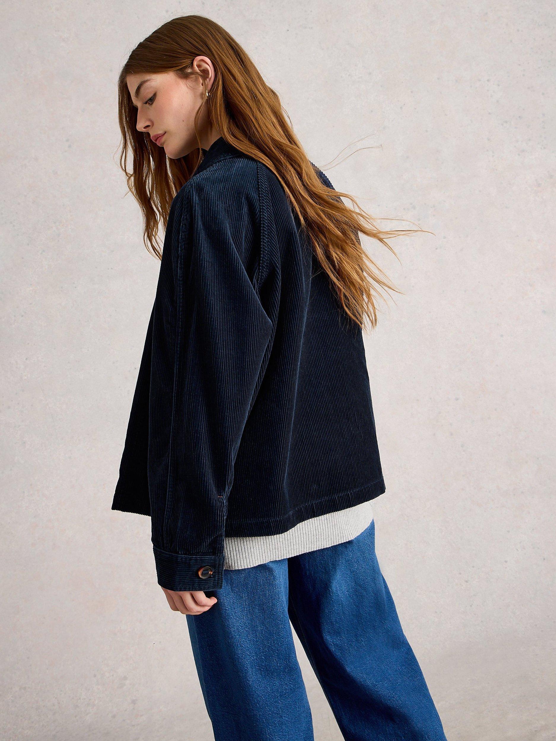 Product image 2 of 6, which shows White Stuff Eden Corduroy Jacket, Dark Navy, 6