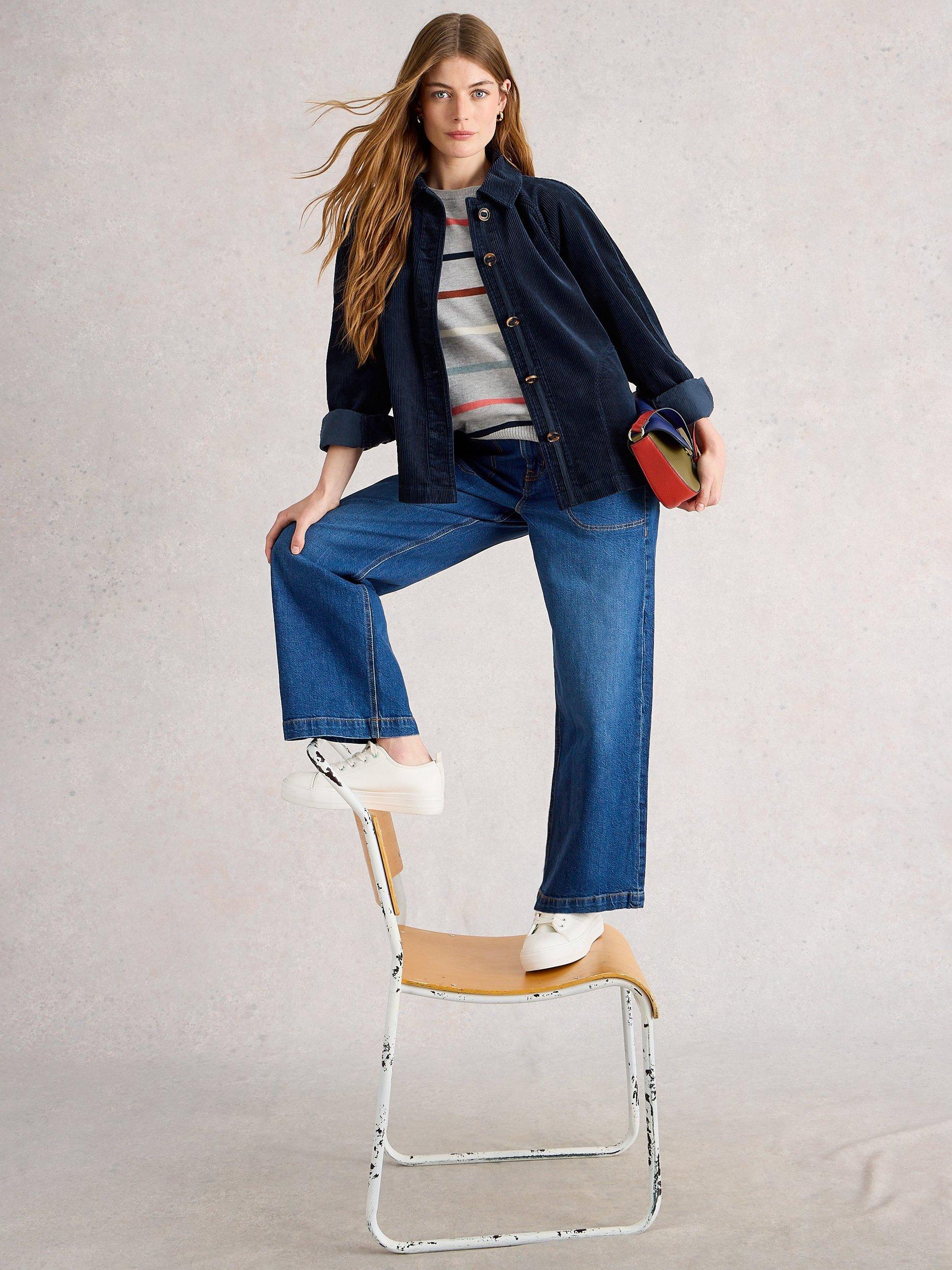 Product image 4 of 6, which shows White Stuff Eden Corduroy Jacket, Dark Navy, 6