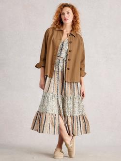 White Stuff Eden Organic Cotton Denim Jacket, Dark Natural