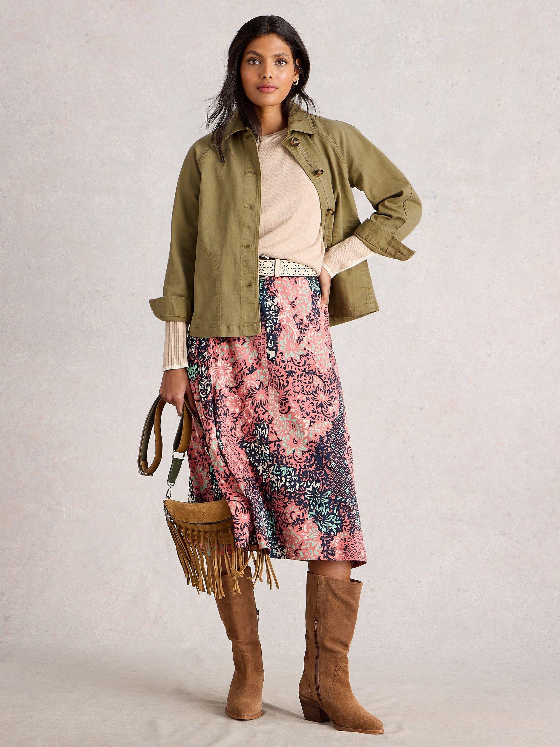 Product image 1 of 6, which shows White Stuff Eden Relaxed Fit Denim Jacket, Khaki, 6