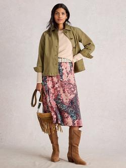 White Stuff Eden Relaxed Fit Denim Jacket, Khaki, Khaki