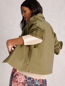 White Stuff Eden Relaxed Fit Denim Jacket, Khaki - view 2, Khaki