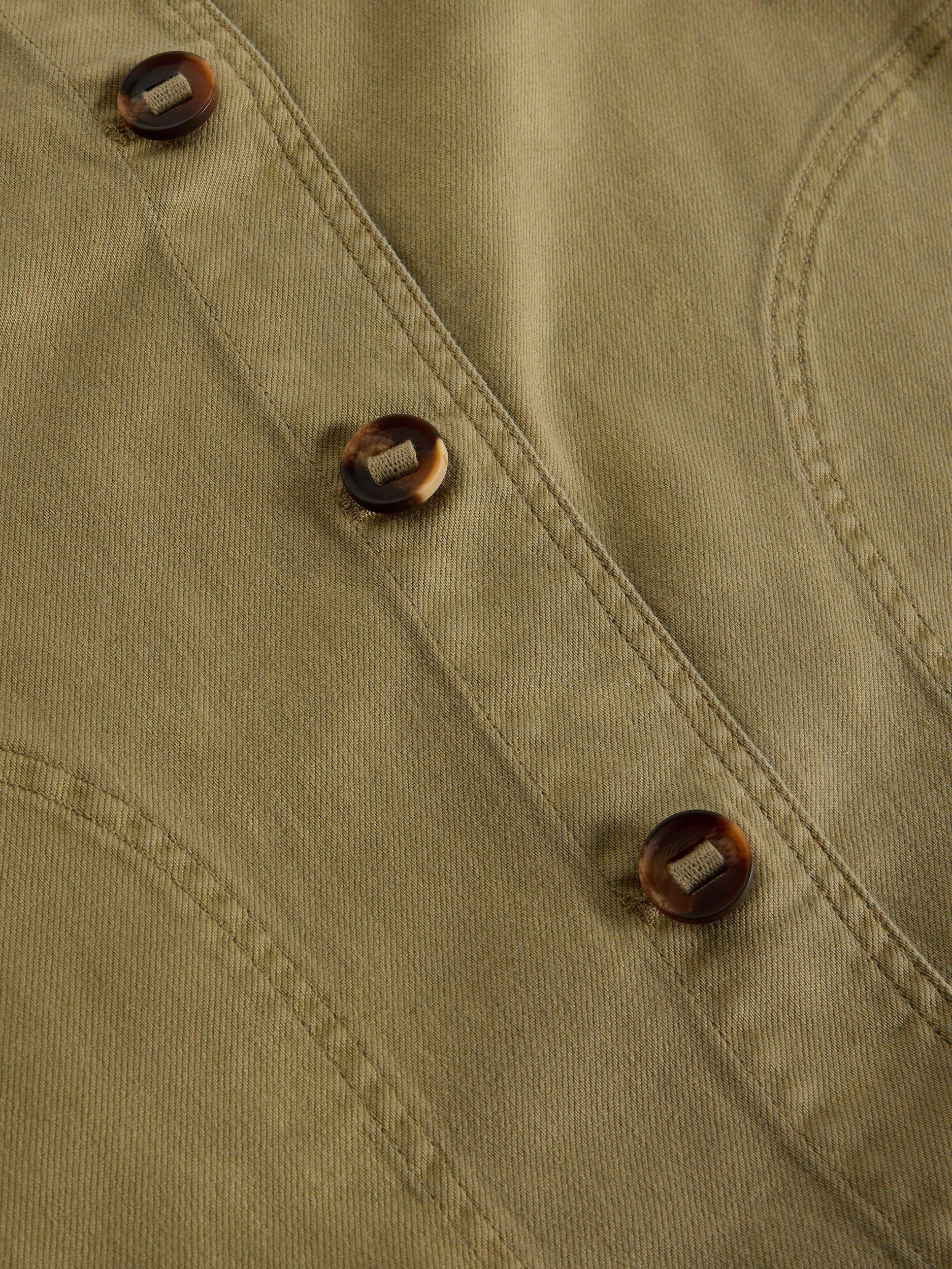 Product image 6 of 6, which shows White Stuff Eden Relaxed Fit Denim Jacket, Khaki, 6