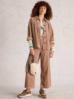 White Stuff Eden Cotton Long Sleeve Collar Jacket, Light Natural