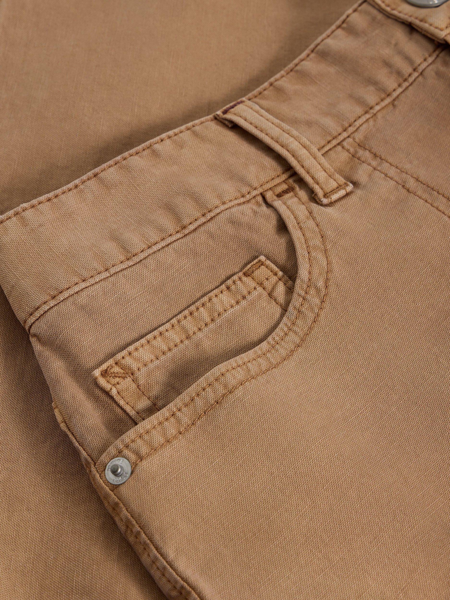 Product image 6 of 6, which shows White Stuff Tia Chino Knee Length Skirt, Mid Tan, 6