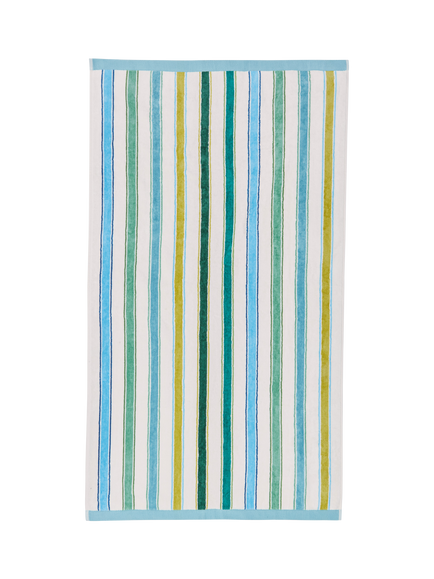 Land & Shore Barrow Stripe Towels, Green