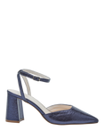 Rainbow Club Aria Flared Heel Court Shoes, Navy Metallic