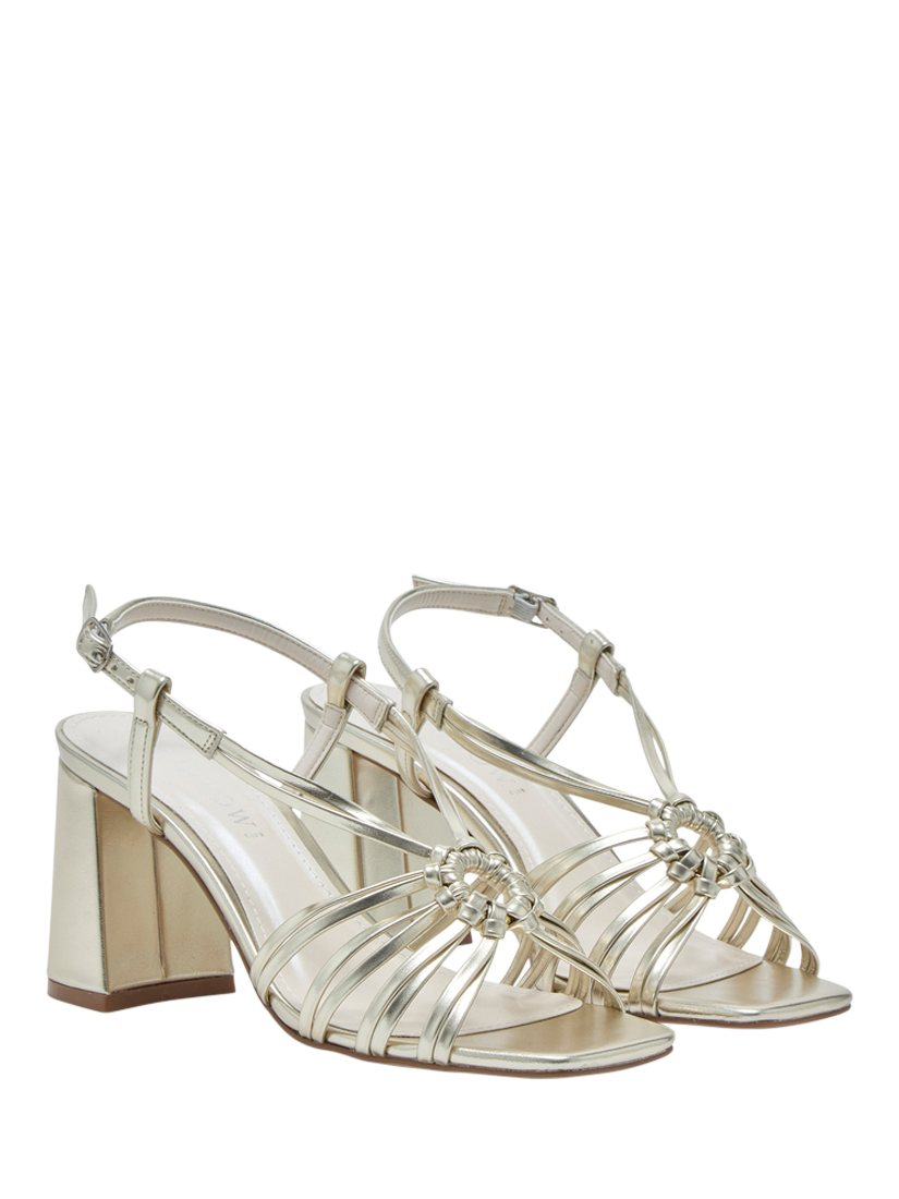 Product image 2 of 4, which shows Rainbow Club Calista Strappy Sandals, Champagne Metallic, 3S