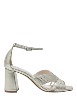 Rainbow Club Adina Block Heel Ankle Strap Sandals, Champagne Metallic