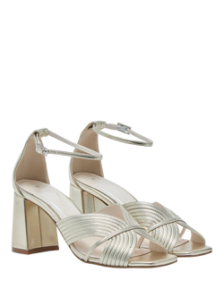 Rainbow Club Adina Block Heel Ankle Strap Sandals - view 2, Champagne Metallic