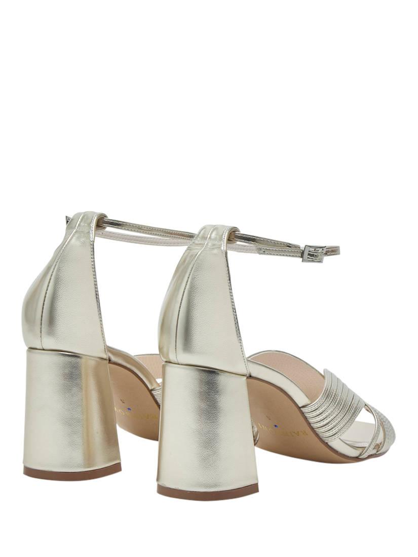 Product image 3 of 4, which shows Rainbow Club Adina Block Heel Ankle Strap Sandals, Champagne Metallic, 3S