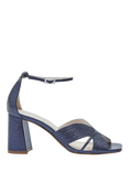 Rainbow Club Adina Block Heel Ankle Strap Sandals, Navy Metallic