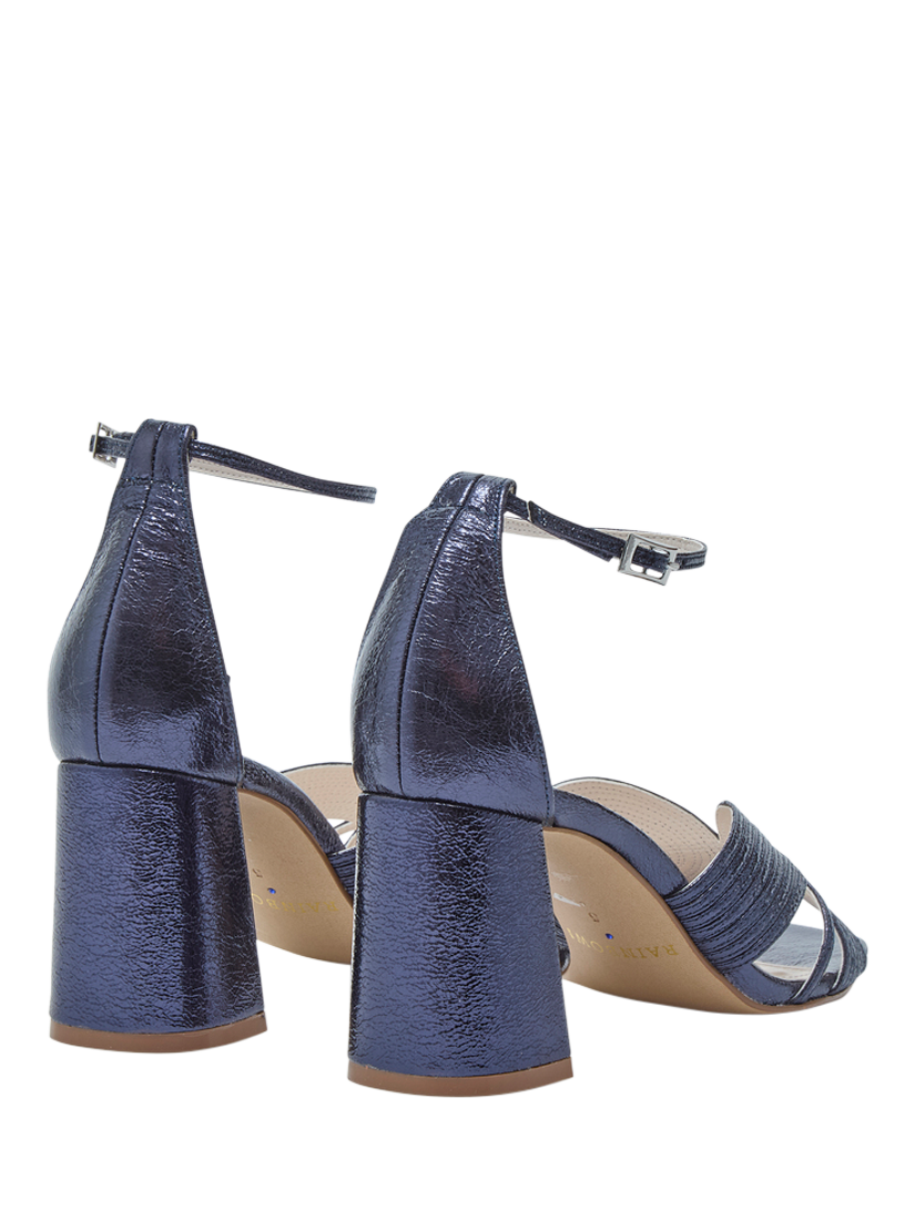 Product image 3 of 4, which shows Rainbow Club Adina Block Heel Ankle Strap Sandals, Navy Metallic, 3S