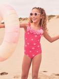 Angel & Rocket Kids' Spot Print Ruffle Swimsuit, Pink