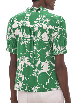 Pure Collection Jer Blouse, Green/Multi - view 2, Green/Multi